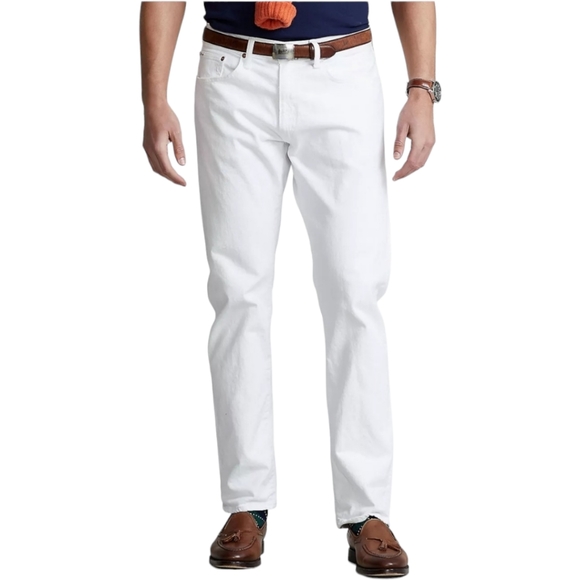 Polo Ralph Lauren Men's Varick Slim Straight Jeans White ✨️🆕️  sz32/34 - Picture 2 of 9